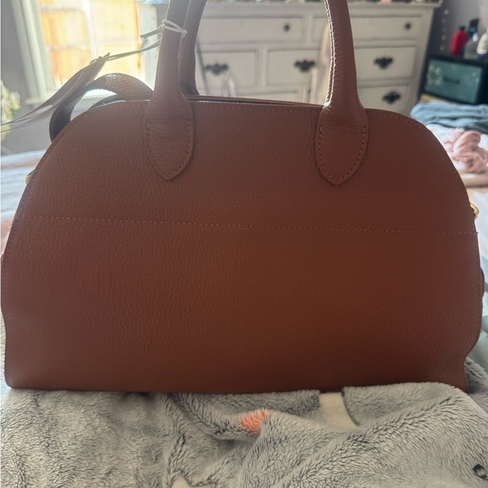 Elegant Brown Leather and suede Handbag